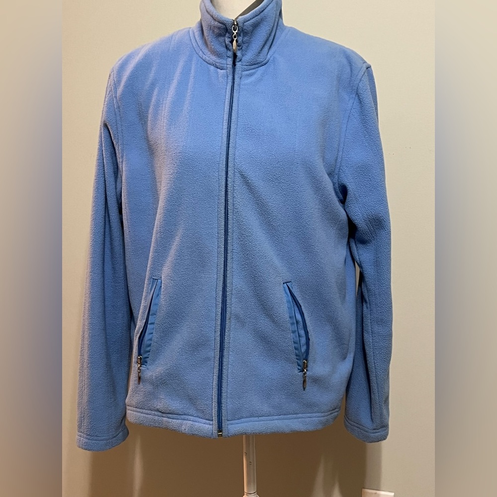 Jane Ashley Large Sky Blue Full Zip Lightweight Jacket